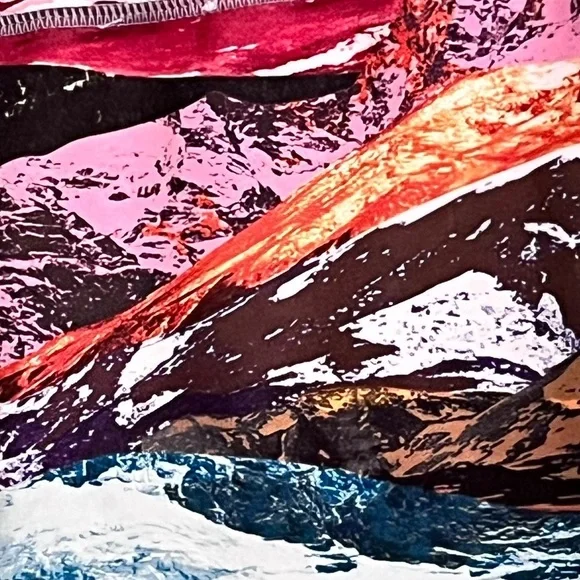 Prana Abstract Print Pull On Crop Yoga Leggings Womens (L) Elastic Waist - Picture 3 of 6